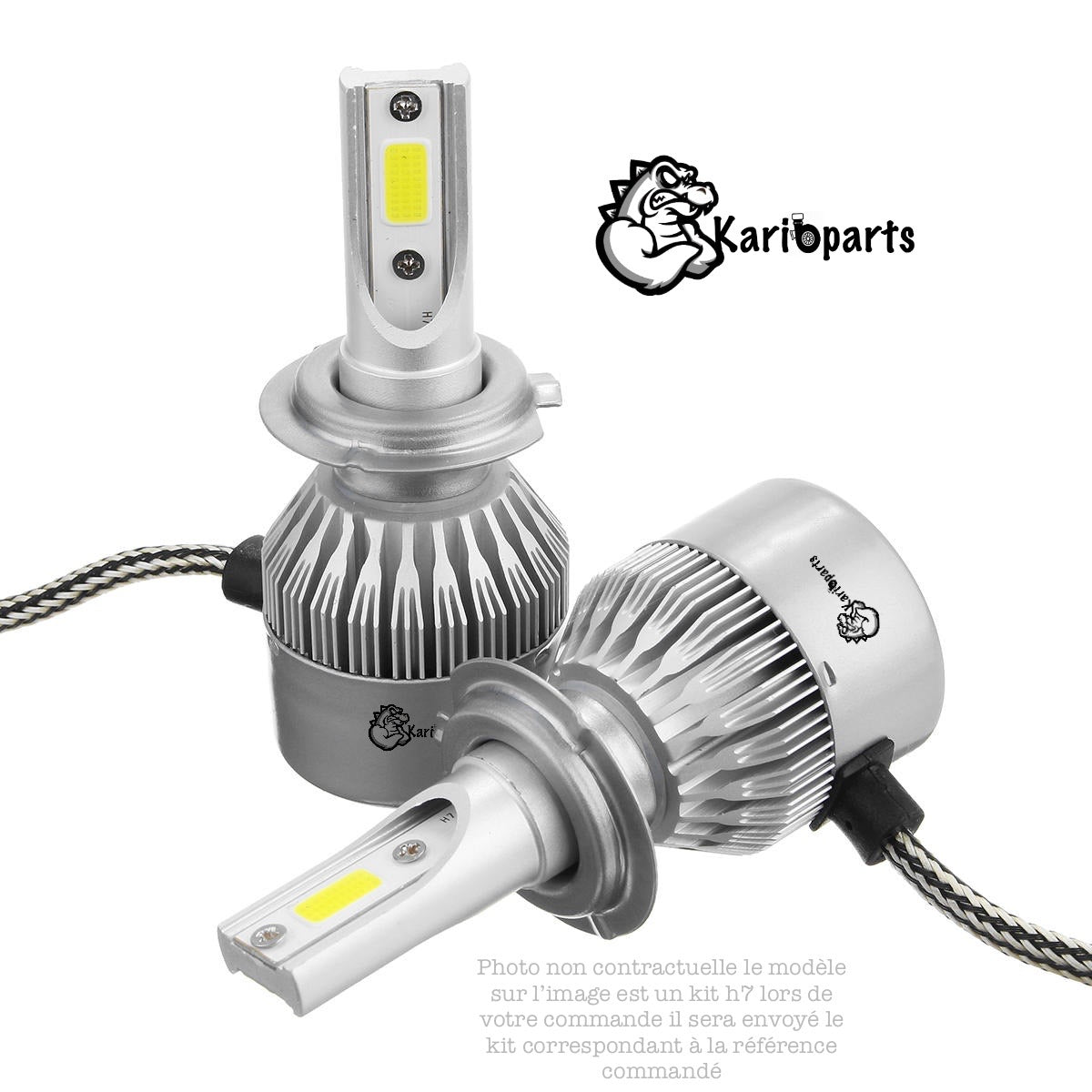  Kit d'ampoules LED C6 H7 3800 lm 36 W 6000 K blanc