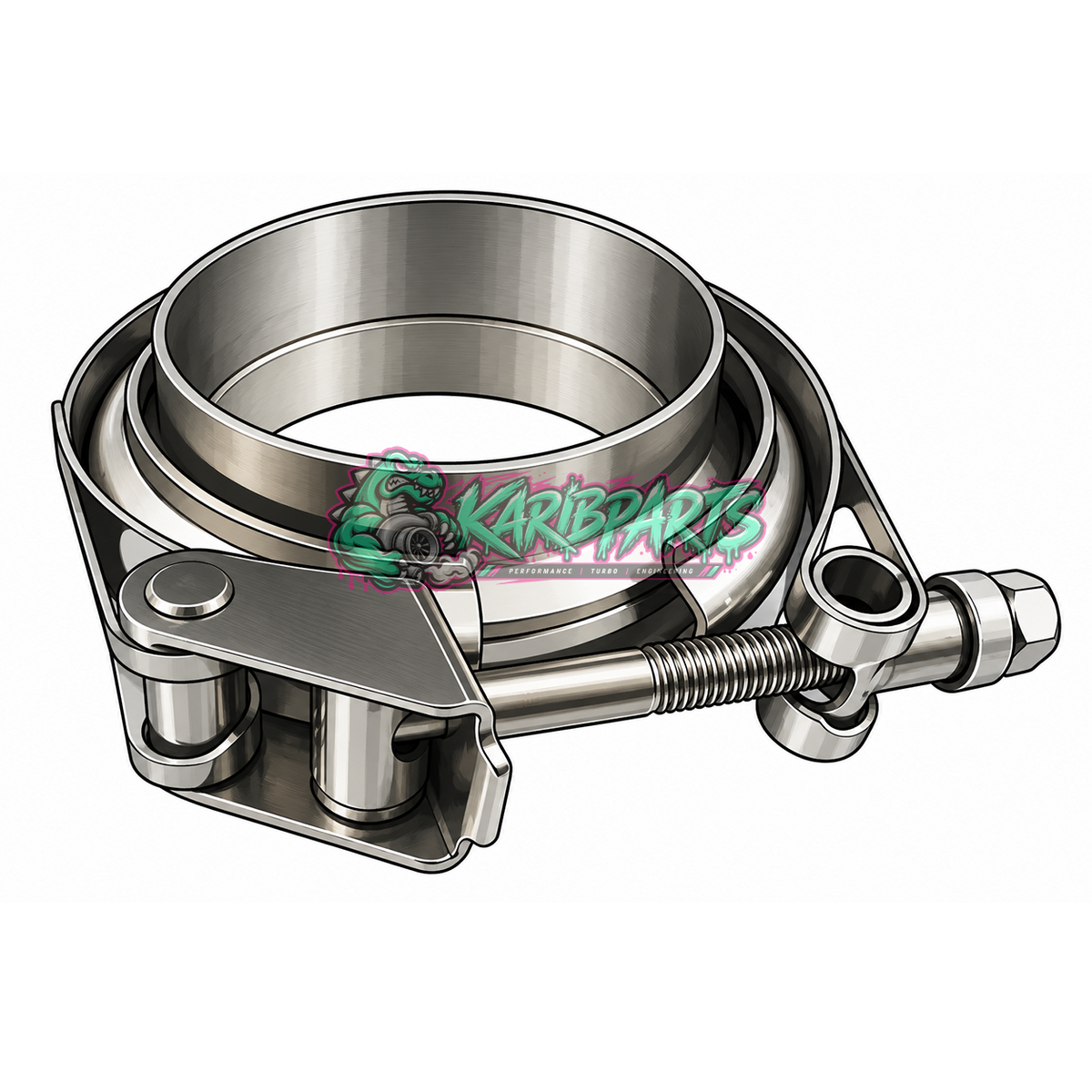 Kit collier Vband 63,5 mm 2,5" inox avec gorge de positionnement PERFHUNTER
