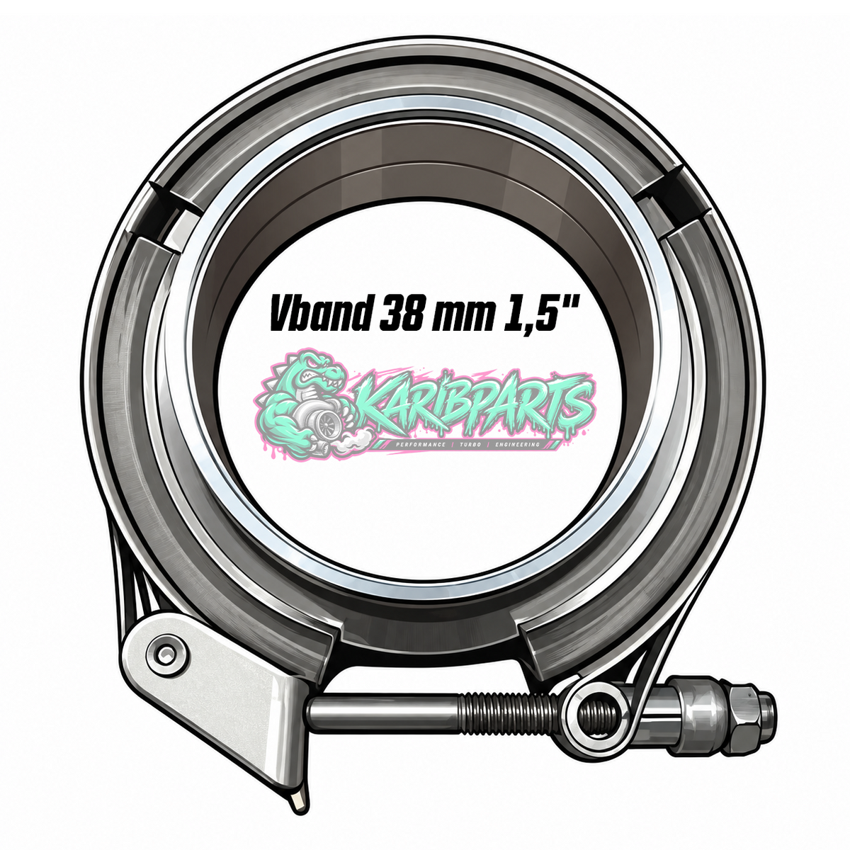Kit collier Vband 38 mm 1,5" inox avec gorge de positionnement PERFHUNTER
