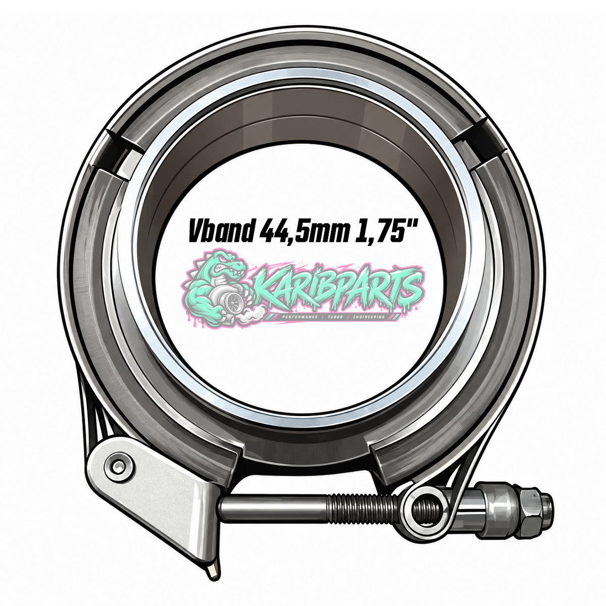 Kit collier Vband 44,5mm 1,75" inox avec gorge de positionnement PERFHUNTER