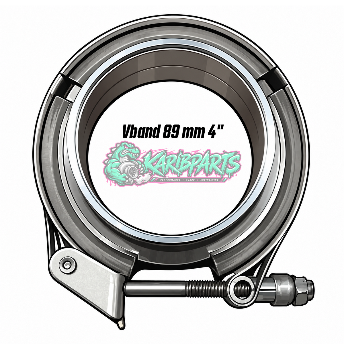 Kit collier Vband 89 mm 4" inox avec gorge de positionnement PERFHUNTER