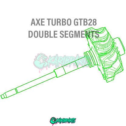 AXE GTB28 double segments 51/53 pour upgrade turbo - KARIBPARTS