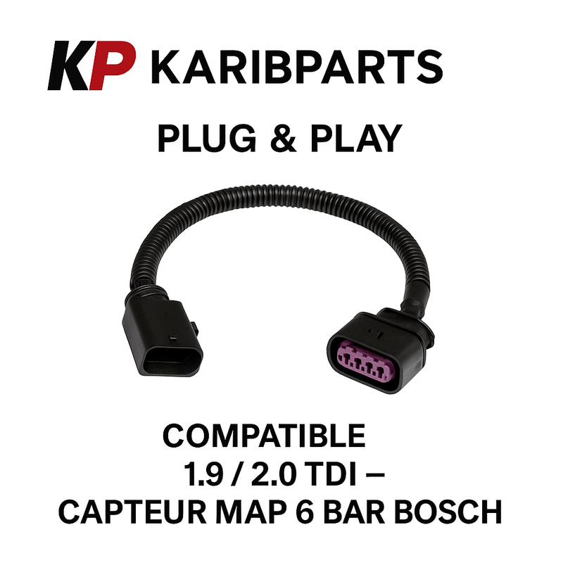 Câble fiche Adaptateur Plug & Play pour passer d’un Capteur MAP 3/4 bar à un Capteur MAP 6 bar Bosch - KARIBPARTS