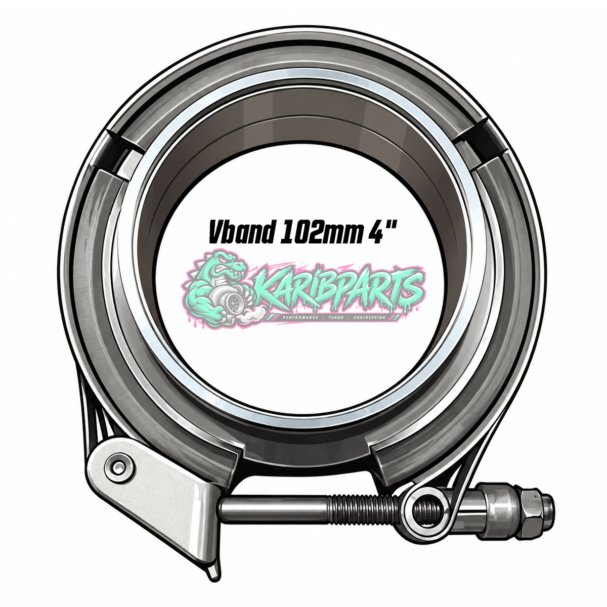 Kit collier Vband 102mm 4" inox avec gorge de positionnement PERFHUNTER - KARIBPARTS