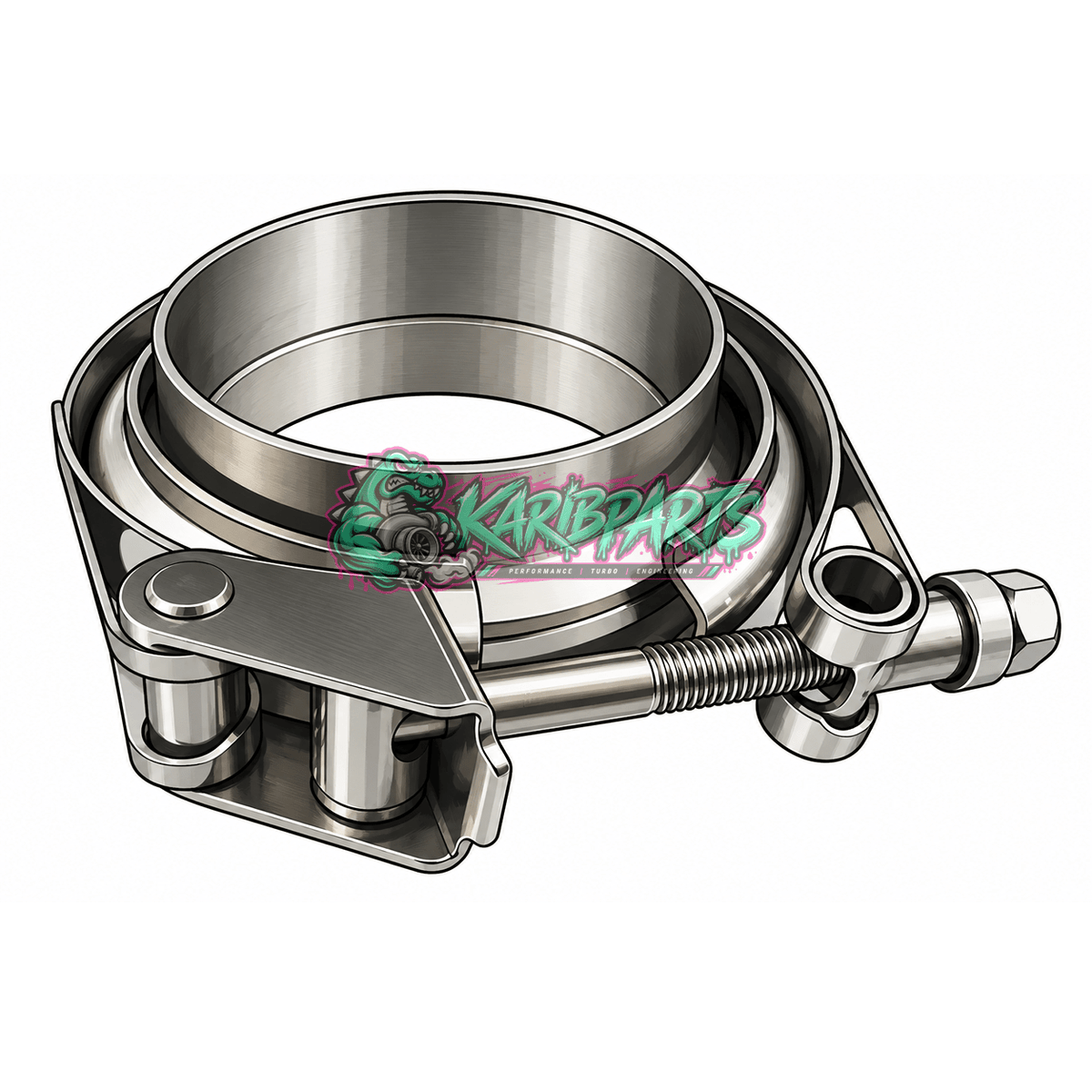 Kit collier Vband 44,5mm 1,75" inox avec gorge de positionnement PERFHUNTER - KARIBPARTS