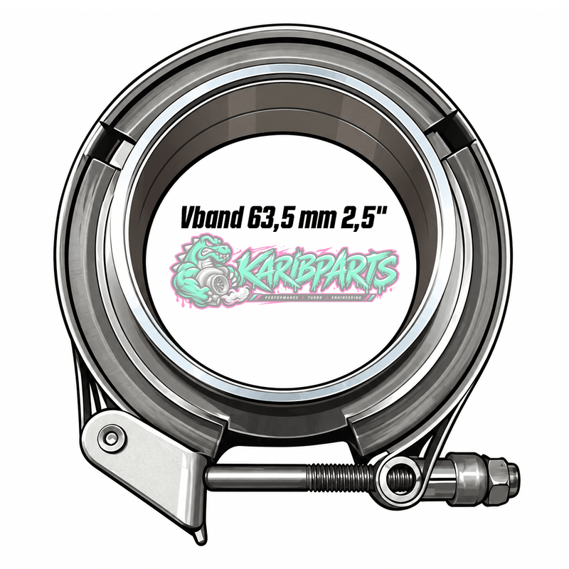 Kit collier Vband 63,5 mm 2,5" inox avec gorge de positionnement PERFHUNTER - KARIBPARTS