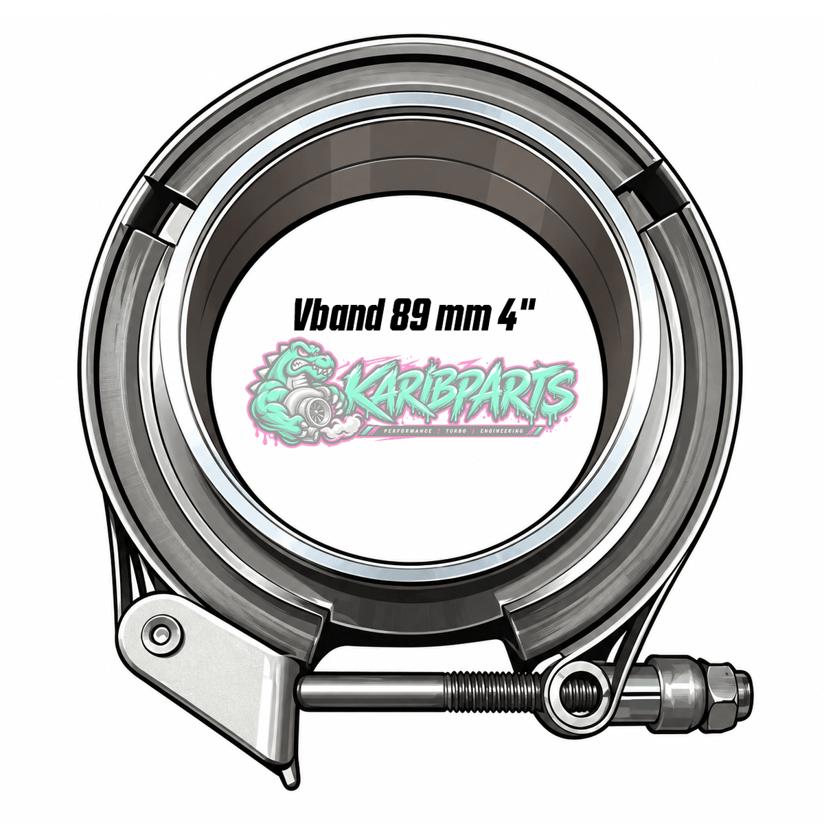 Kit collier Vband 89 mm 4" inox avec gorge de positionnement PERFHUNTER - KARIBPARTS