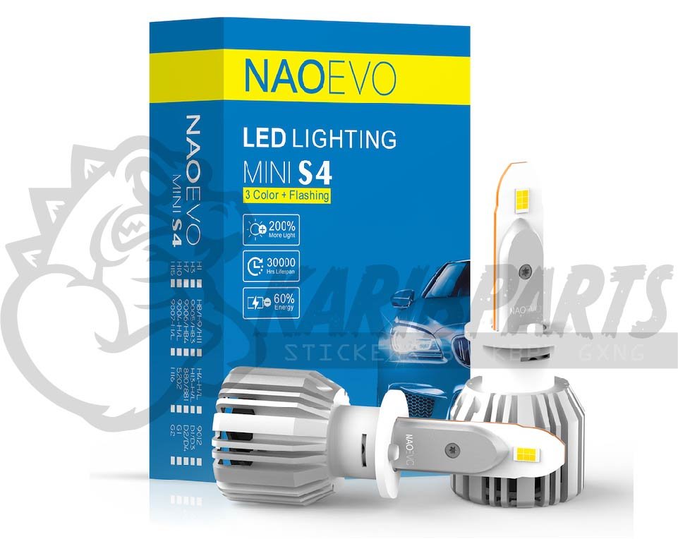 KIT LED 6500K Mini S4 60W 7200Lm DC9-16V NAOEVO - KARIBPARTS