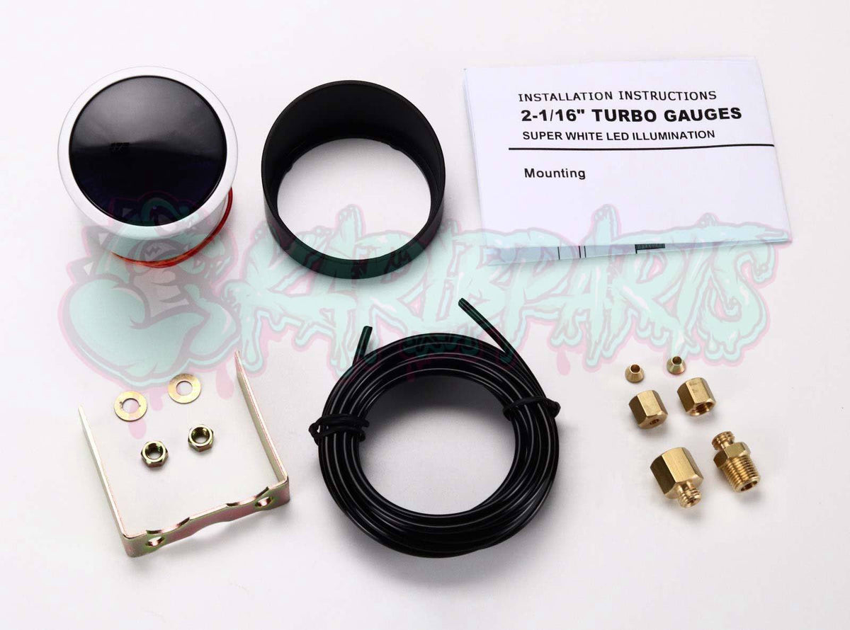 Manomètre Pression Turbo 0 - 6 BAR Capteur Pneumatique Affichage Aiguille 52mm PERFHUNTER - KARIBPARTS