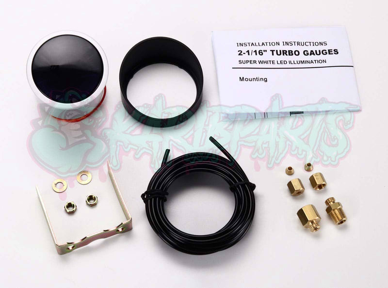 Manomètre Pression Turbo 0 - 6 BAR Capteur Pneumatique Affichage Aiguille 52mm PERFHUNTER - KARIBPARTS