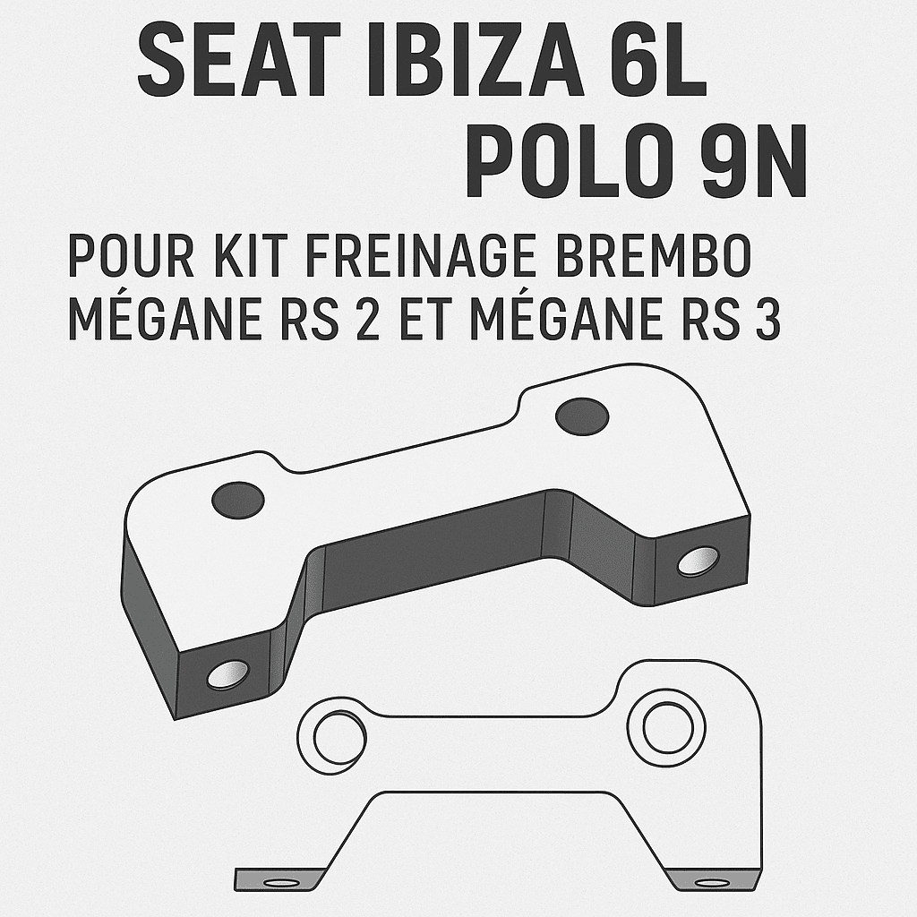 PACK ADAPTATEURS – BREMBO 4 PISTONS – VW GOLF 4 / IBIZA / AUDI S1 / POLO WRC / TT – 5x100 – DISQUE 323x28mm - KARIBPARTS