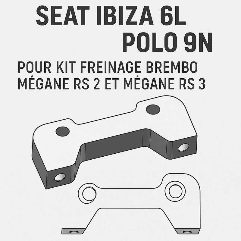 PACK ADAPTATEURS – BREMBO 4 PISTONS – VW GOLF 4 / IBIZA / AUDI S1 / POLO WRC / TT – 5x100 – DISQUE 323x28mm - KARIBPARTS