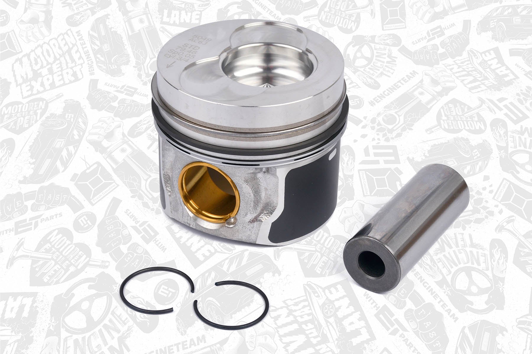 PISTON NEUF X1 AVEC SEGMENTS CYLINDRE 3 et 4 pour moteur 1.9 TDI PM001900 - ET ENGINETEAM