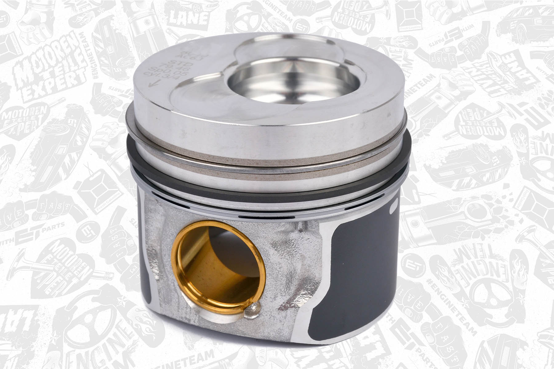 PISTON NEUF X1 AVEC SEGMENTS CYLINDRE 3 et 4 pour moteur 1.9 TDI PM001900 - ET ENGINETEAM