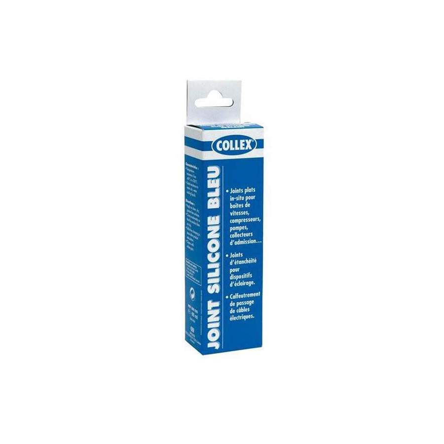 Pate Joint auto bleu 80 ml silicone à haute température COLLEX SILICONE -40 jusqu'à +250°C noir tube 75ml