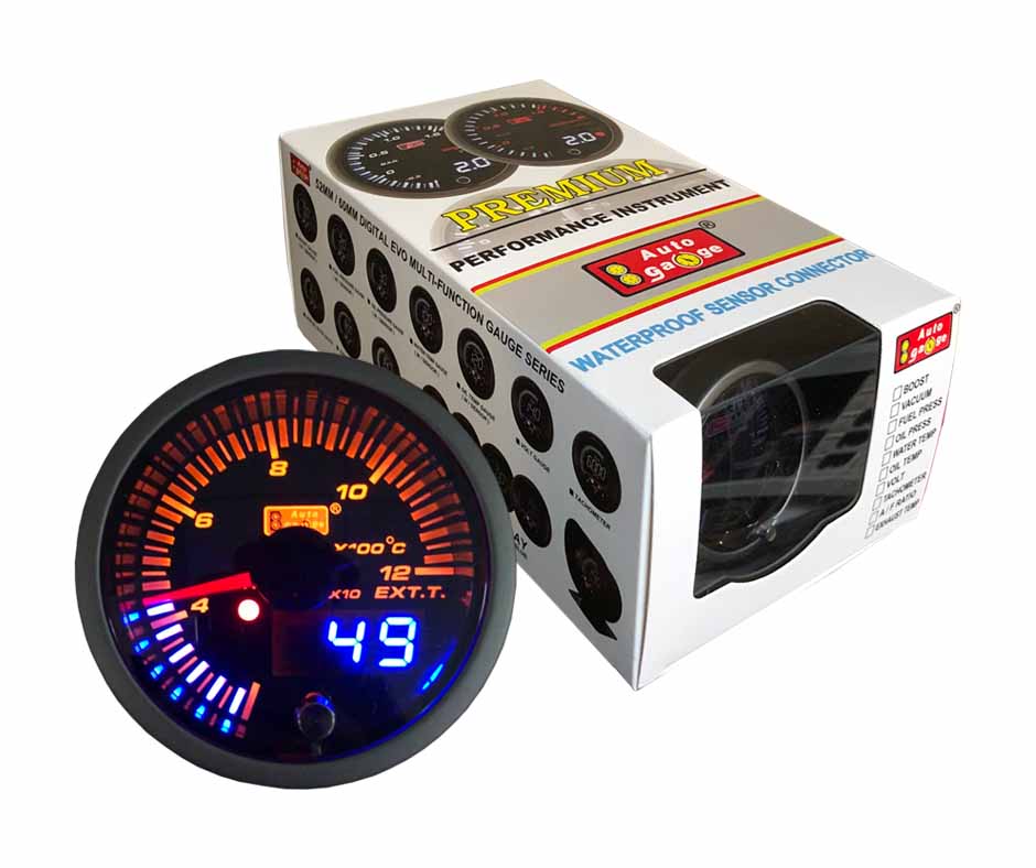 Manomètre EGT 52mm Température des gaz d'échappement AUTOGAUGE - KARIBPARTS
