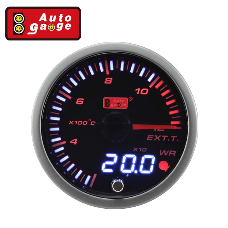 Manomètre Température gaz échappement / EGT Affichage Digital et Affichage Aiguille 60mm AUTOGAUGE - KARIBPARTS
